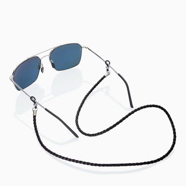 Luxe brilkoort Porsche Design zwart gevlochten 