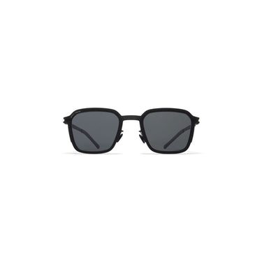 RIMOWA × MYKITA MR002 Square zonnebril Black/Black / Black Polarized – vooraanzicht