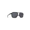 RIMOWA × MYKITA MR003 Navigator zonnebril Black/Black / Black Polarized – schuin aanzicht