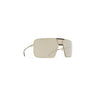RIMOWA × MYKITA MR004 Navigator Sunshield zonnebril Titan/Pitch Black / Electrum Mirror (S) – schuin aanzicht